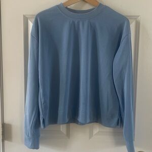 Athleta Blue Seasoft Crew Neck Top- Size Medium